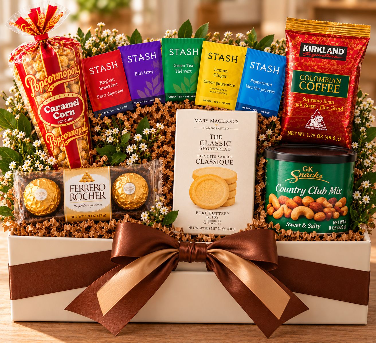 Goodies Gift Basket with Tea, Coffee, and Gourmet Treats