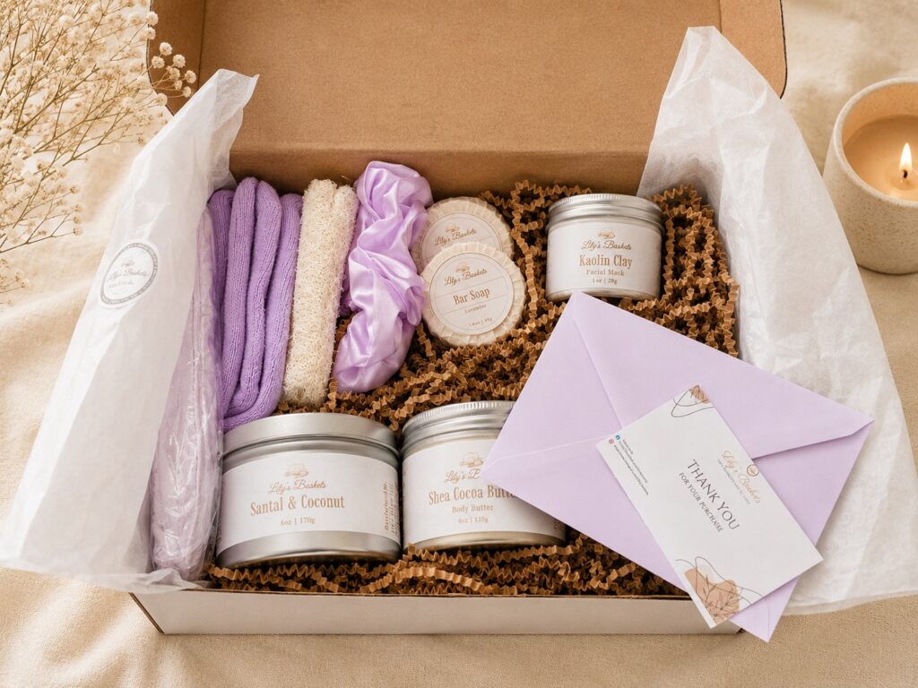Self Care Spa Gift Box – Relaxing Bath Basket for Women & Friends